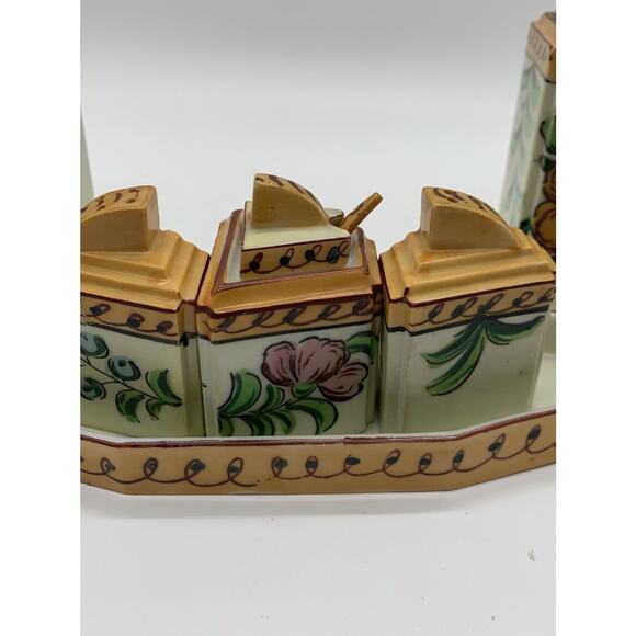 1930’s Made in Japan 6 Pc Condiment Tray S/P Relish Oil Vinegar Read - Picture 2 of 9